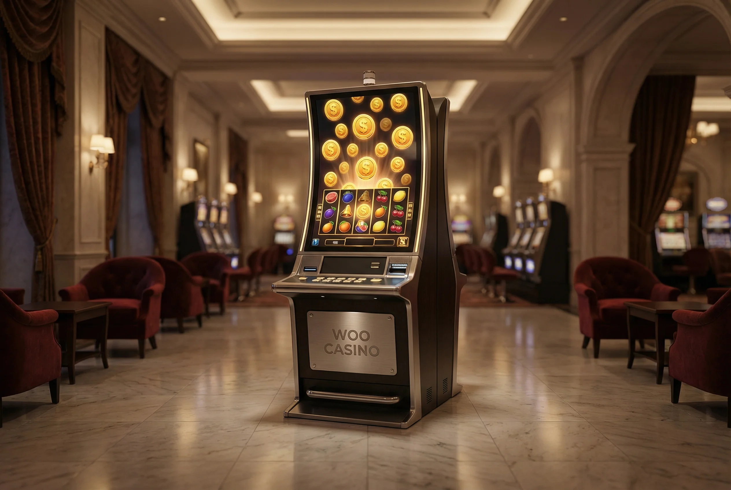 Woo Casino lobby with various games displayed